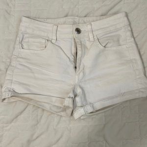 American Eagle High Rise White Shorts